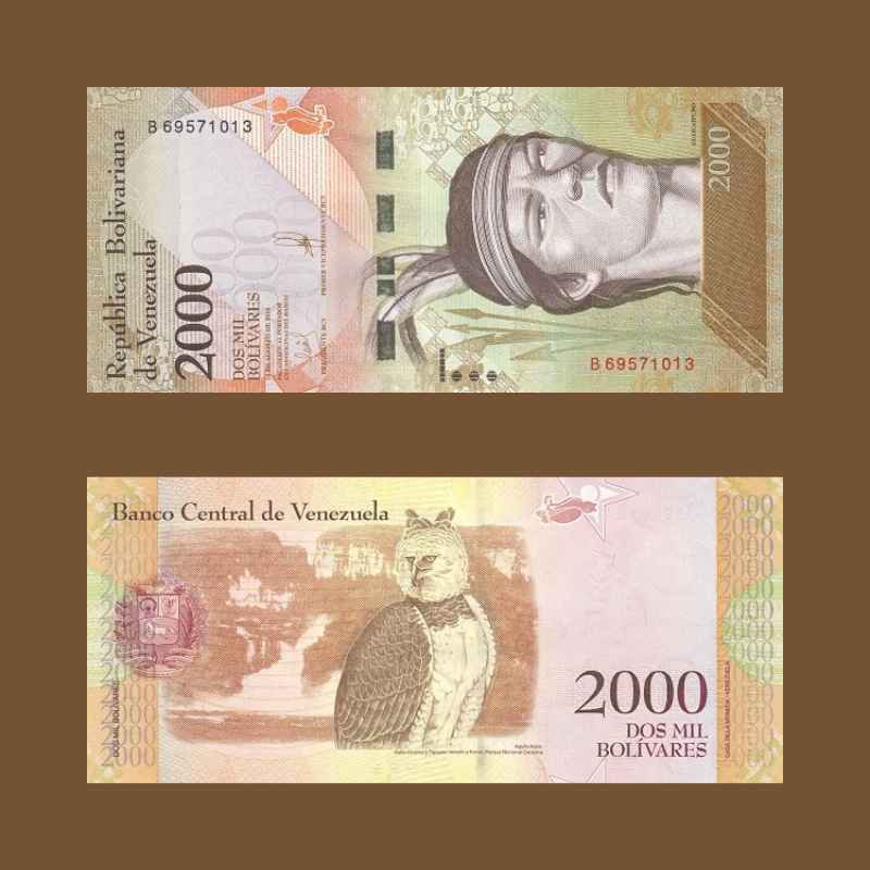 Venezuela 2000 Bolivares UNC 2016 P-96b – Banknotes Arena